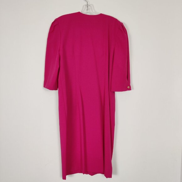 Nancy G Women's Midi Dress Size 15 / 16 Pink Barbiecore Business Casual Office - Picture 5 of 10